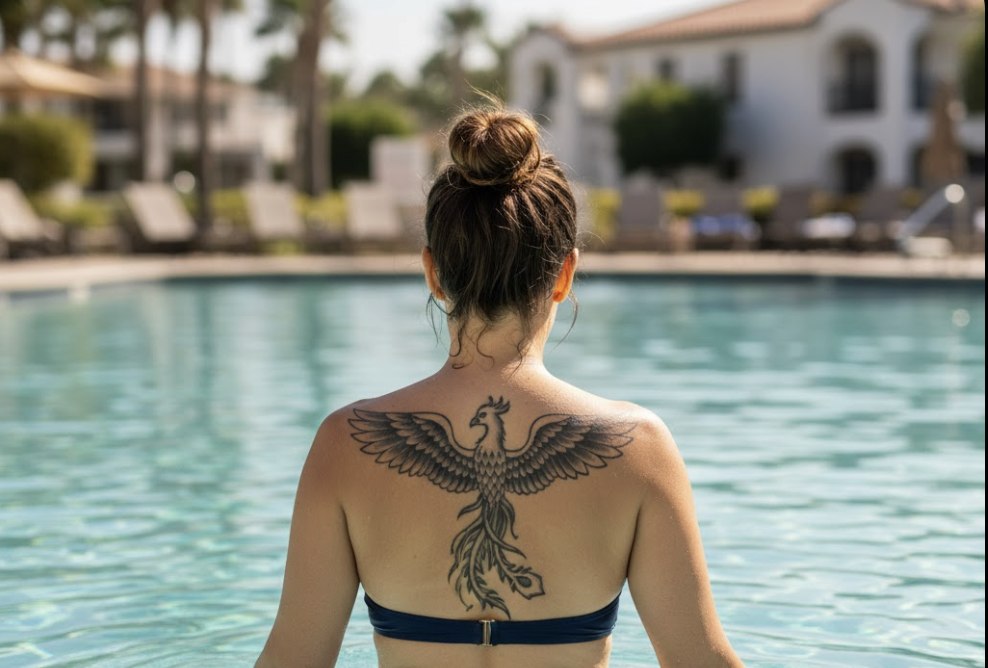 piscine après tatouage